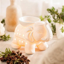 Lade das Bild in den Galerie-Viewer, Brûle-Parfum éléphant TANDOR - Céramique blanche - Zen'Arôme
