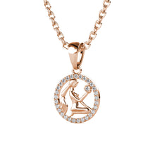 Charger l'image dans la galerie, Collier Pendentif ZODIAQUE – Or Rosé &amp; Cristal – 12 Signes
