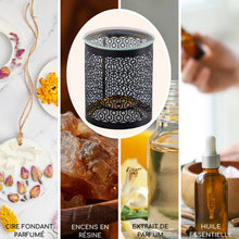 Lade das Bild in den Galerie-Viewer, Brûle parfum LE PARFAIT en métal ajouré &amp; coupelle en verre - Zen'Arôme
