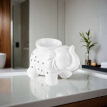 Lade das Bild in den Galerie-Viewer, Brûle-Parfum éléphant TANDOR - Céramique blanche - Zen'Arôme
