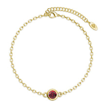 Charger l&#39;image dans la galerie, Bracelet BIRTH STONE - Doré &amp; Rouge - MCY Paris
