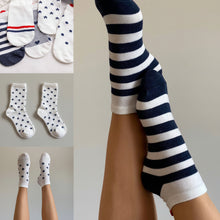 Charger l'image dans la galerie, Lot de 5 paires de chaussettes marinières languette coeur - Caroline
