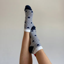 Charger l'image dans la galerie, Lot de 5 paires de chaussettes marinières languette coeur - Caroline
