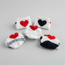 Charger l'image dans la galerie, Lot de 5 paires de chaussettes marinières languette coeur - Caroline
