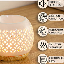 Lade das Bild in den Galerie-Viewer, Bruleur parfum QIANBI pour fondants &amp; parfums - Céramique - Zen'Arôme
