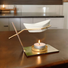Lade das Bild in den Galerie-Viewer, Brûleur huile et fondant parfumé MATELOT - métal &amp; céramique - Zen'Arôme
