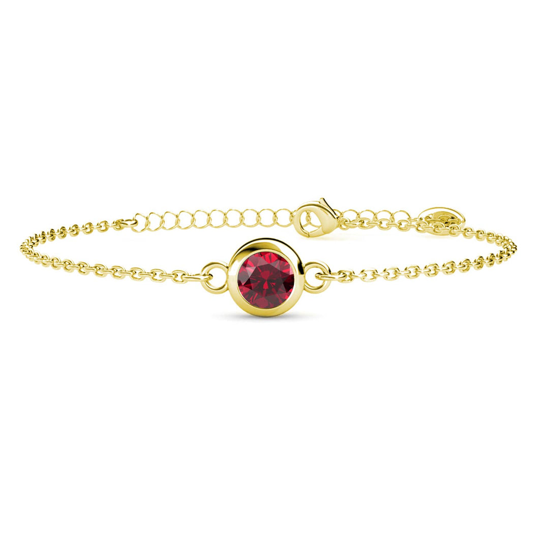 Bracelet BIRTH STONE - Doré & Rouge - MCY Paris