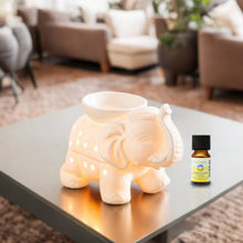 Lade das Bild in den Galerie-Viewer, Brûle-Parfum éléphant TANDOR - Céramique blanche - Zen'Arôme
