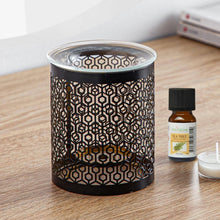 Lade das Bild in den Galerie-Viewer, Brûle parfum LE PARFAIT en métal ajouré &amp; coupelle en verre - Zen'Arôme
