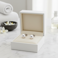 Load image into Gallery viewer, Boucles d'oreilles FULL MOON PEARL - Argent &amp; perle
