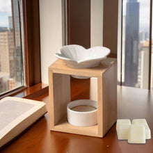 Charger l'image dans la galerie, Brûleur de cire parfumée FLEUR  - Bambou &amp; Céramique - Zen'Arôme
