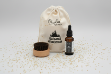 Load image into Gallery viewer, Coffret Barbe For Men – Huile de Barbe Bio 30ml + Brosse + Pochon Coton – Oxalia
