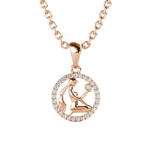 Charger l'image dans la galerie, Collier Pendentif ZODIAQUE – Or Rosé &amp; Cristal – 12 Signes
