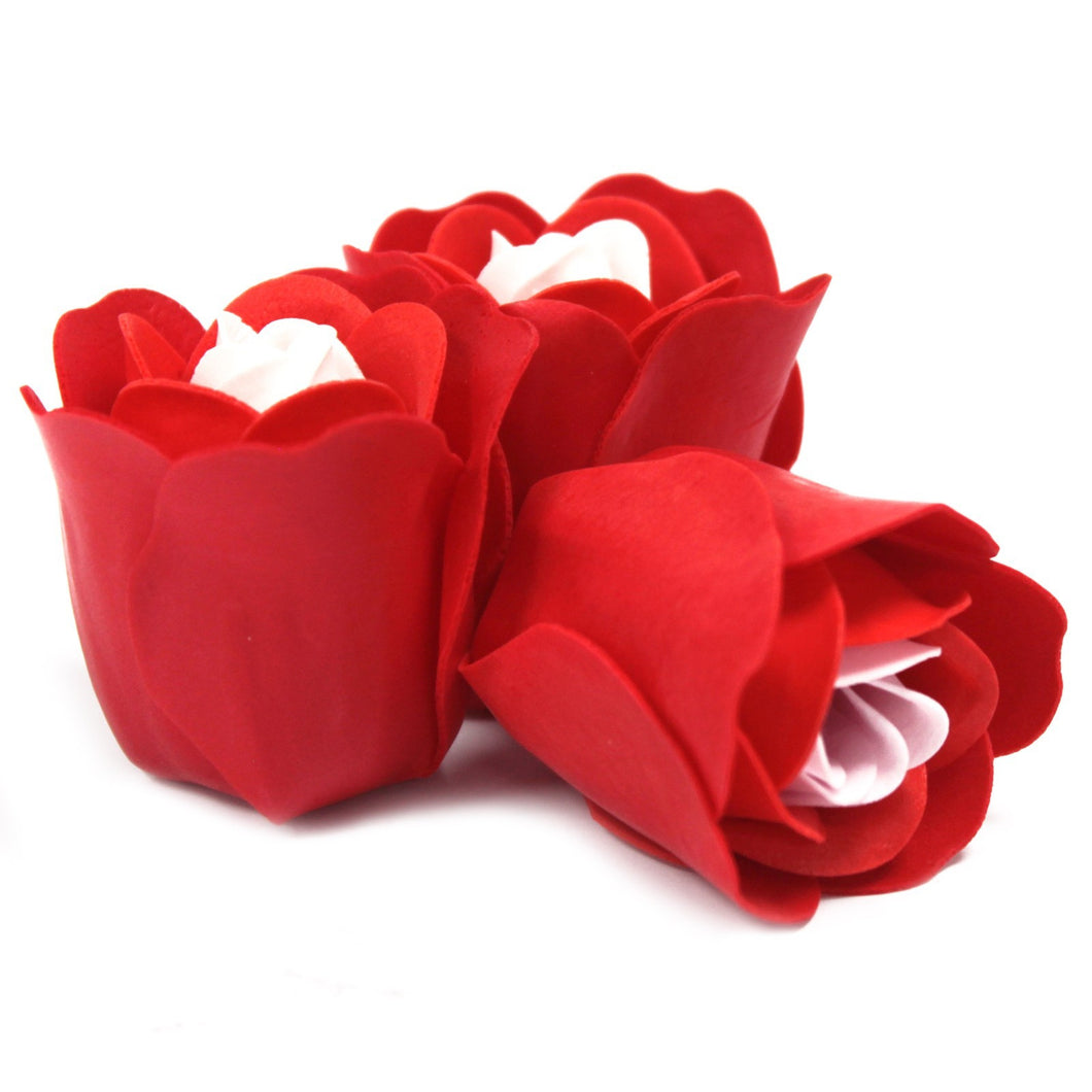 Boule (5cm) avec une Rose en papier savon Rouge